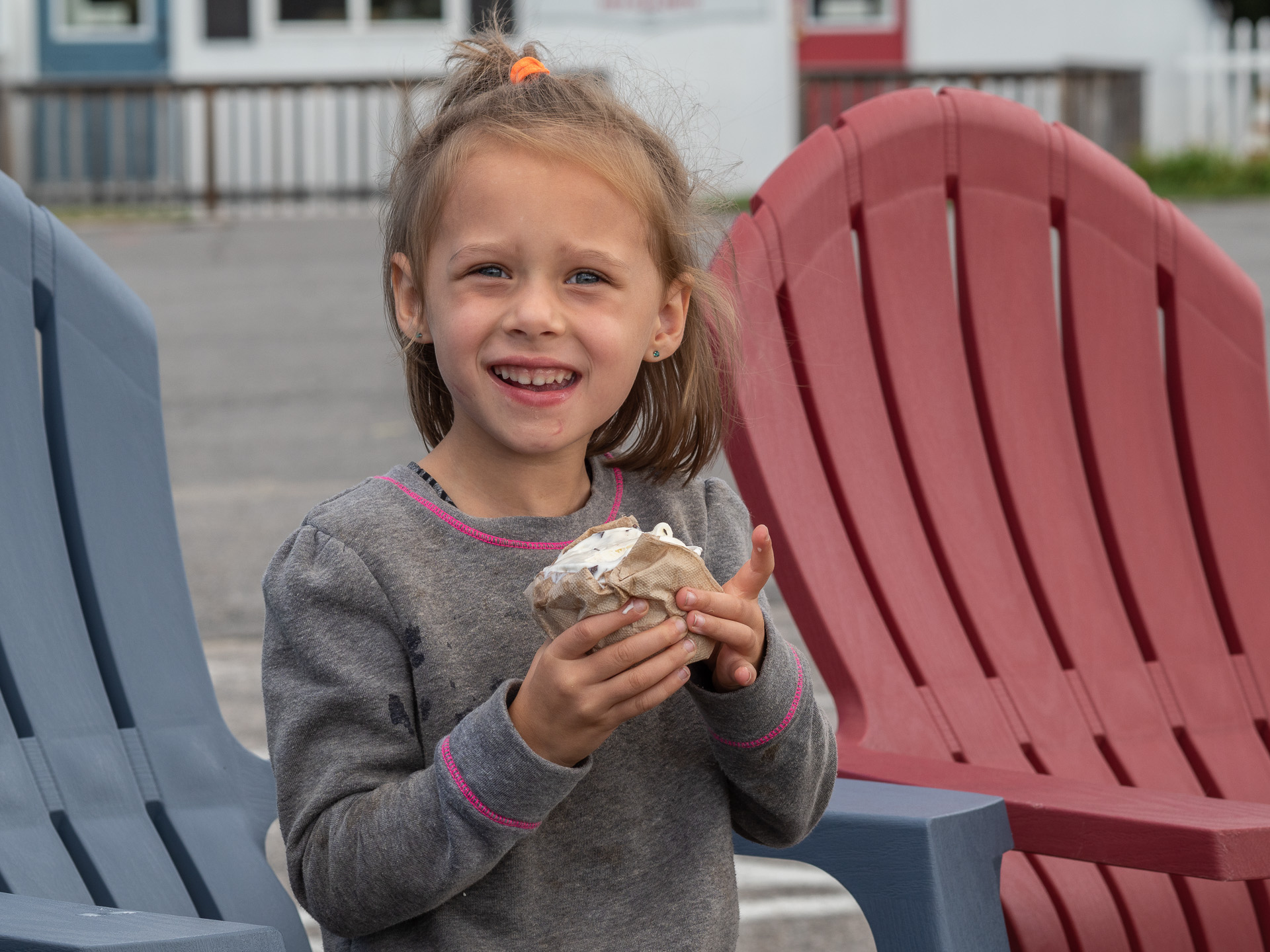 Enjoying an ice cream from nearby Kimball Farms Enjoying an ice cream from nearby Kimball Farms
