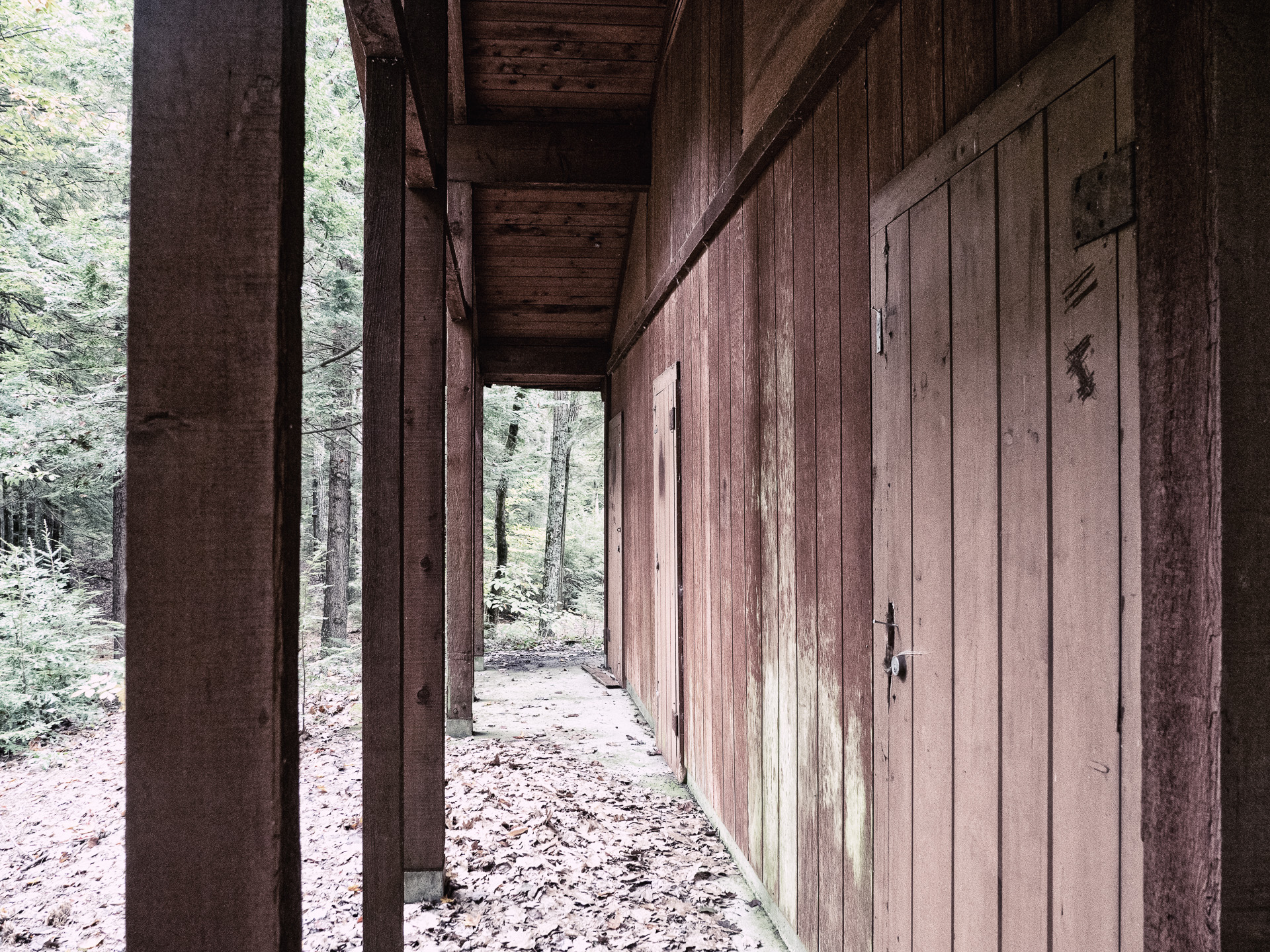 Boarded up building at Annett State Park