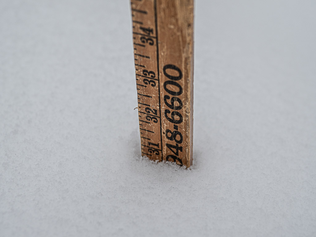 Yardstick in snow