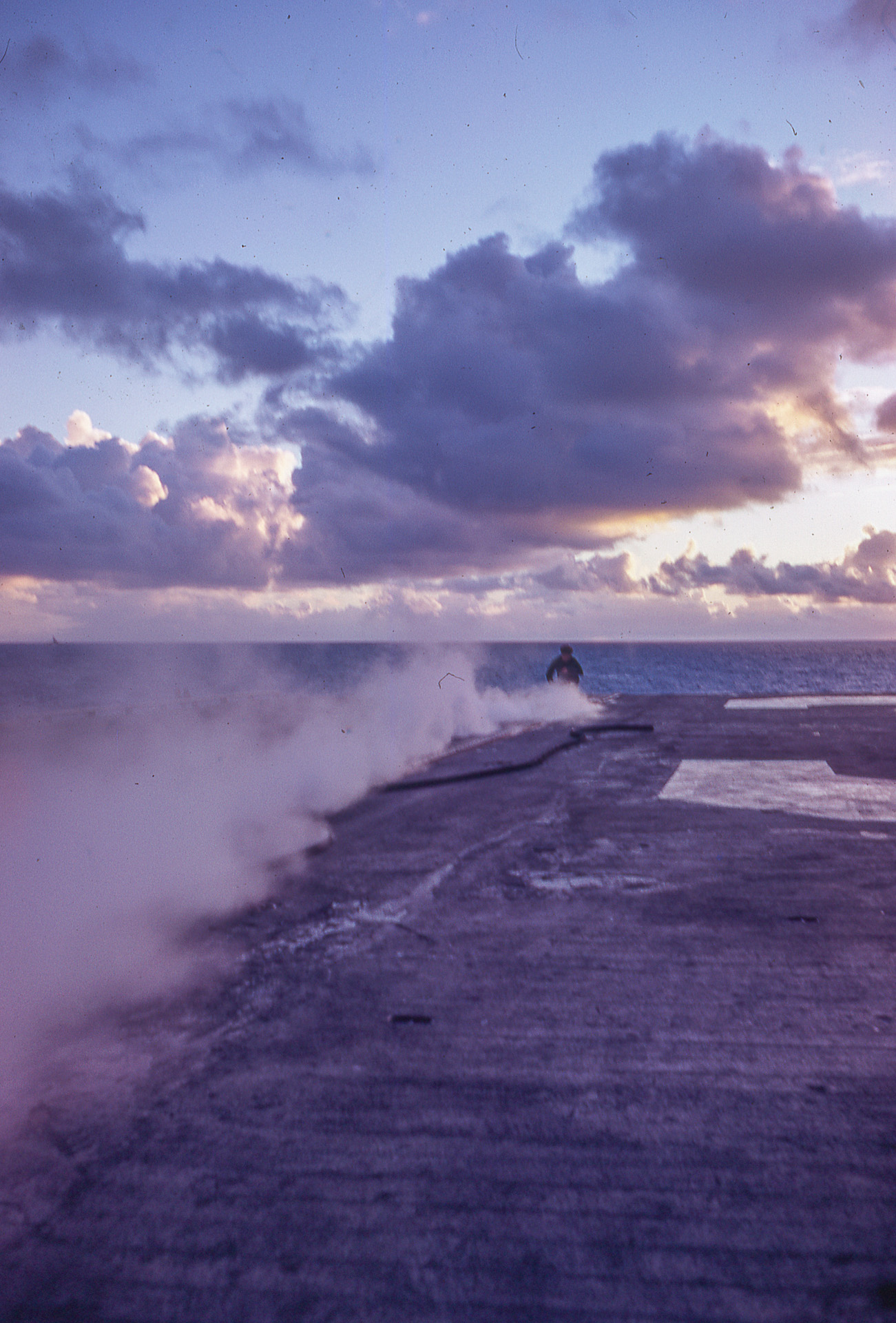 Catapult steam after a morning launch Morning Launch