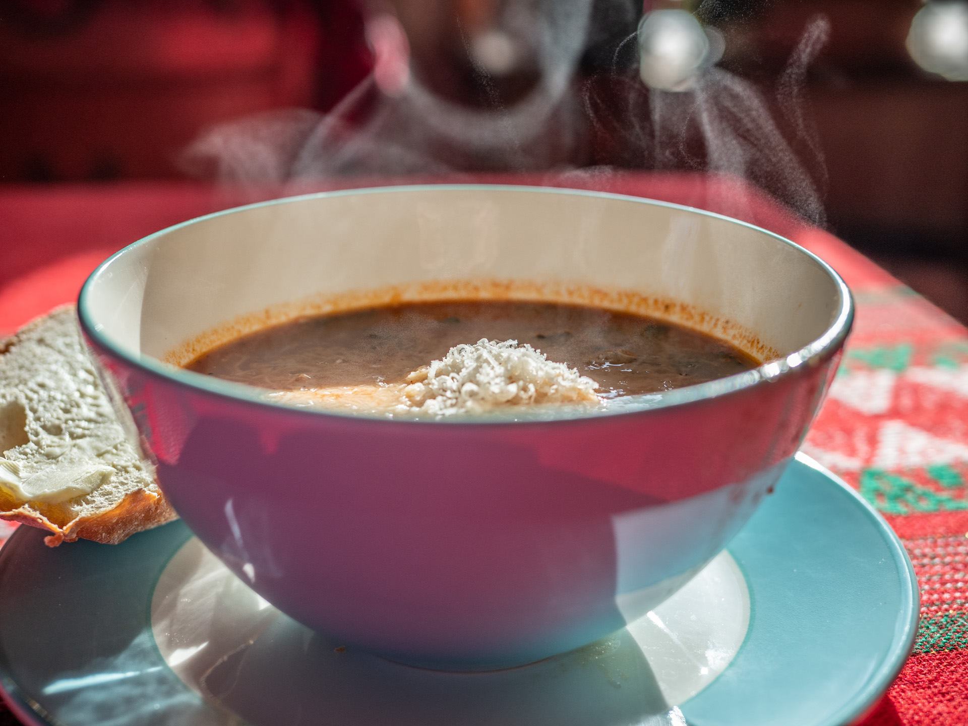 Leftover turkey into soup