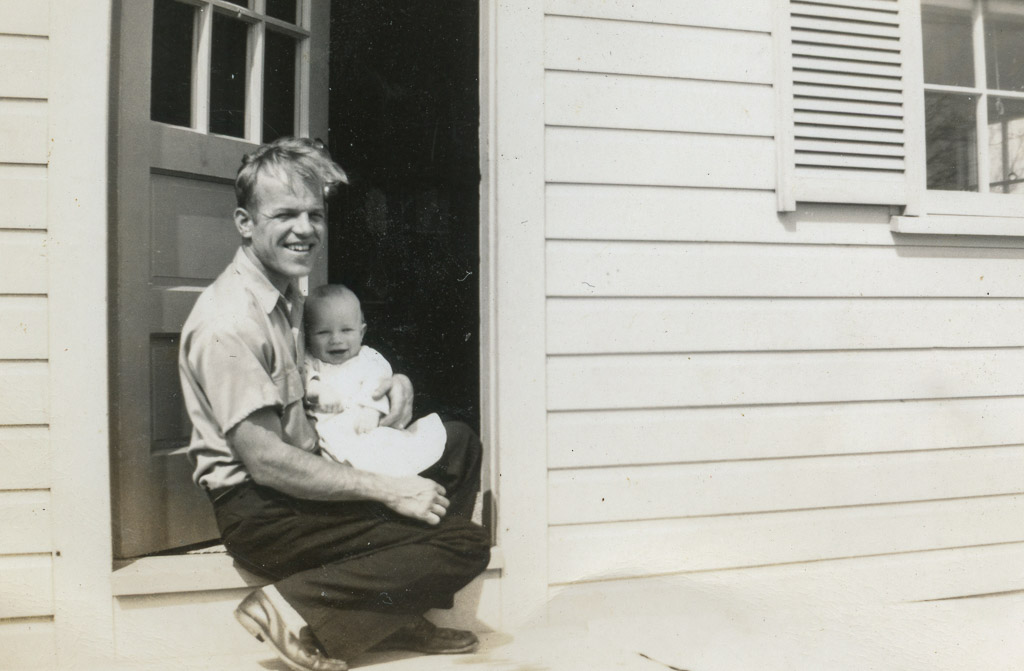 Enjoying the sun with Dad - May 1947