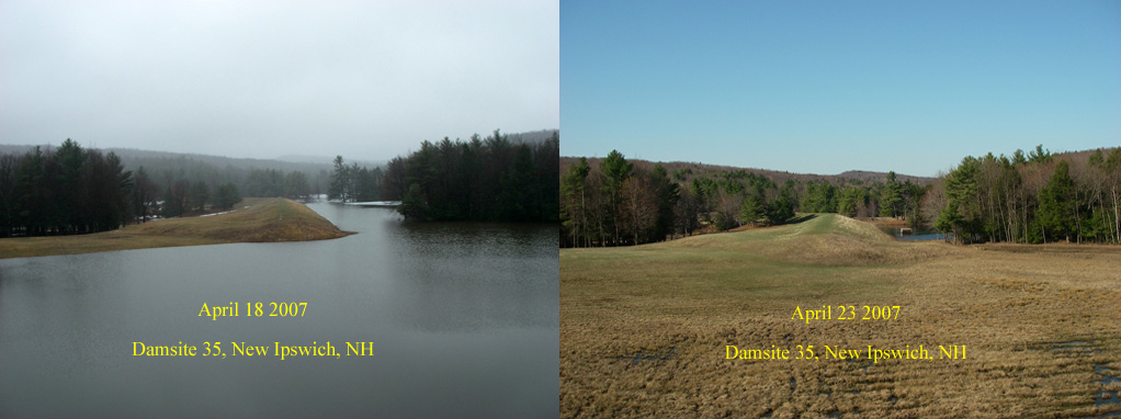 April 2007 flooding at Damsite 35 in New Ipswich, NH
