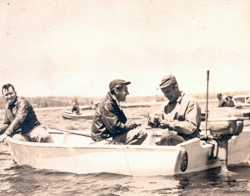 Tony Poltrack in fishing boat - 1952