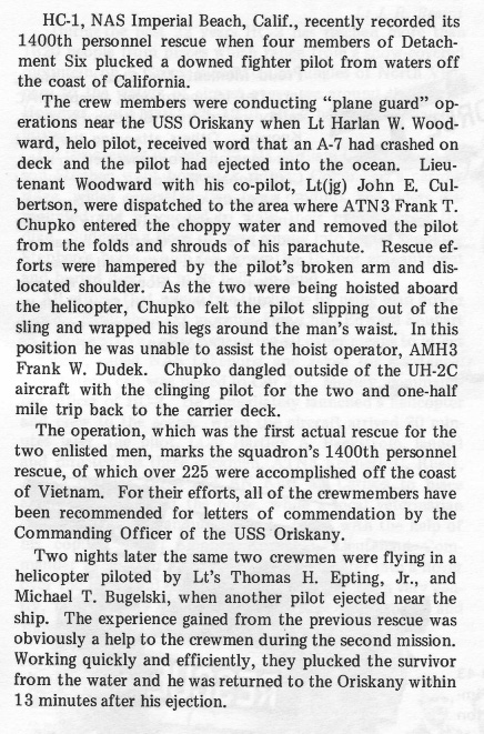 HC-1 1400th Rescue Operation