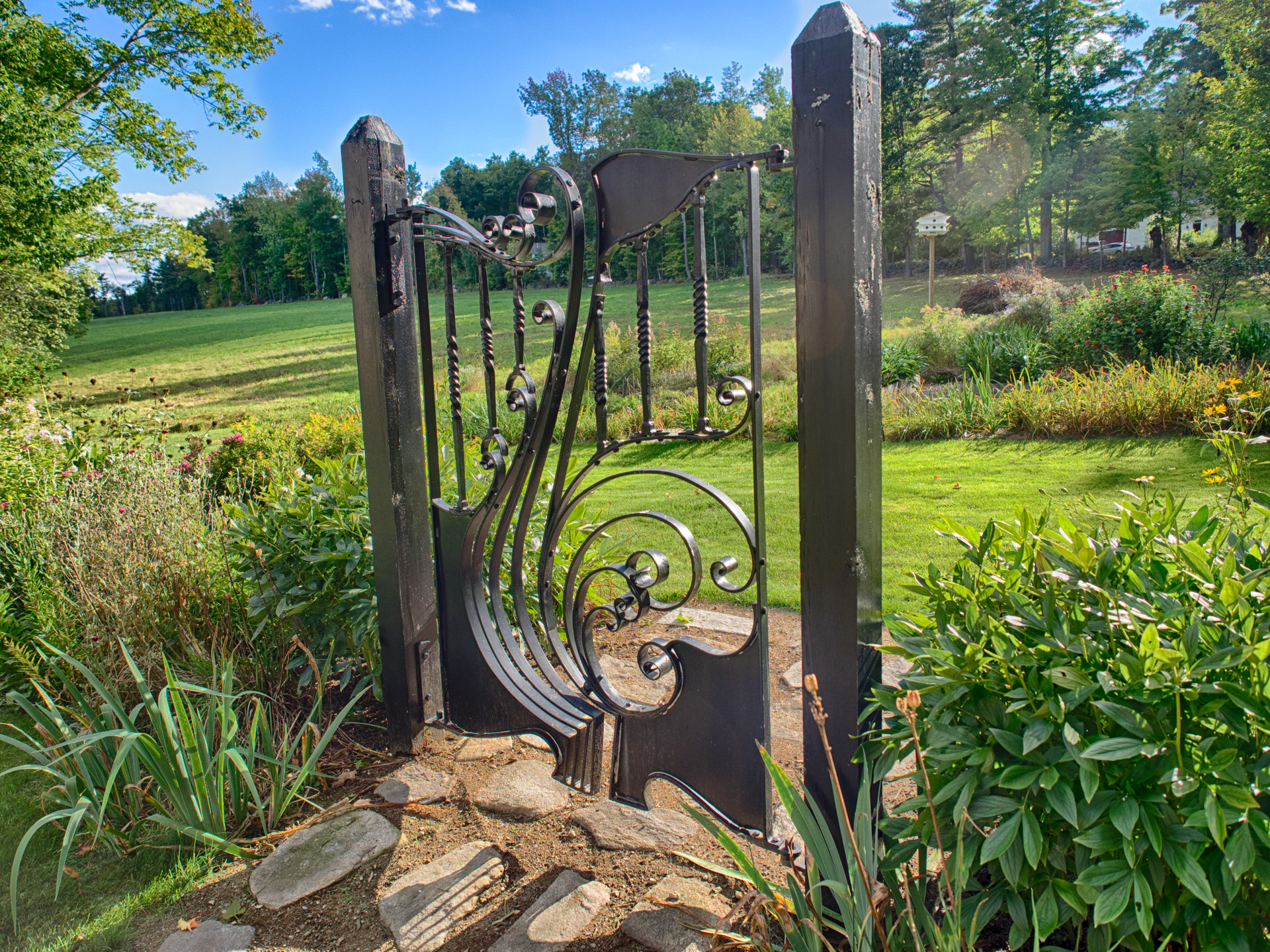 Woody's Gate to his garden inNew Ipswich, NH
