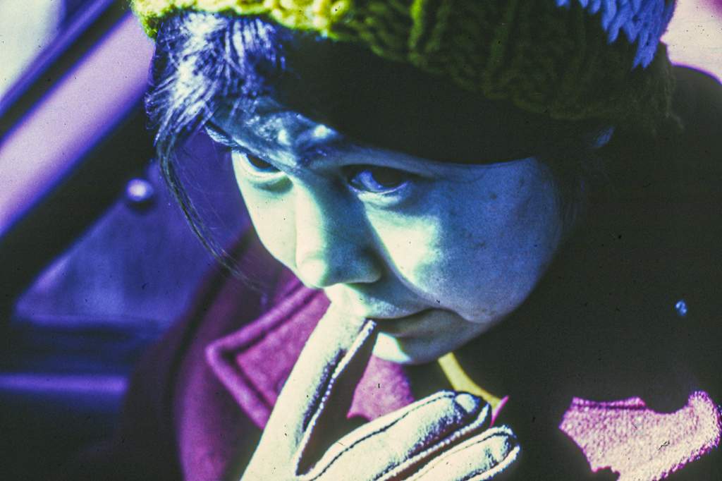 Ginny photographed with Aerochrome film
