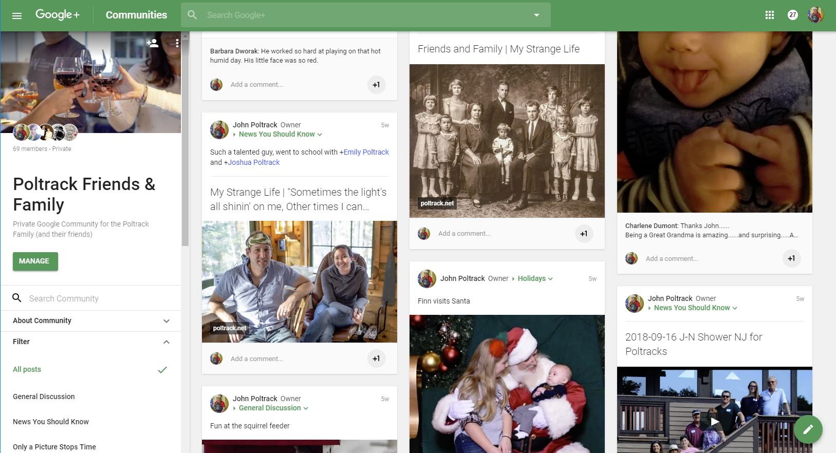 Screenshot of Google+ Community