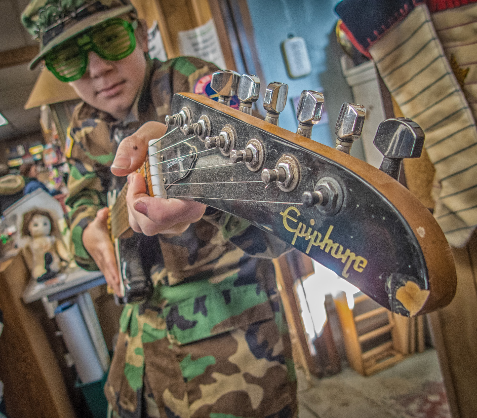 Parker found an Epiphone Electric guitar, a great find