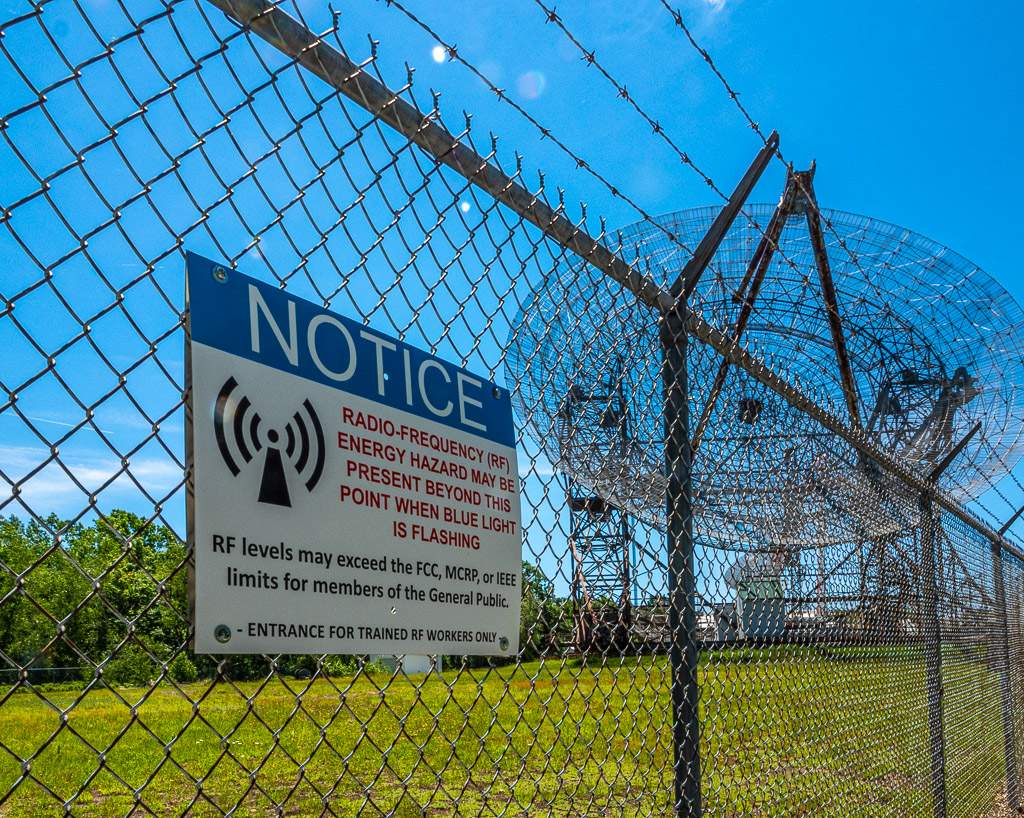 RF Energy Hazard Sign at Haystack Observatory