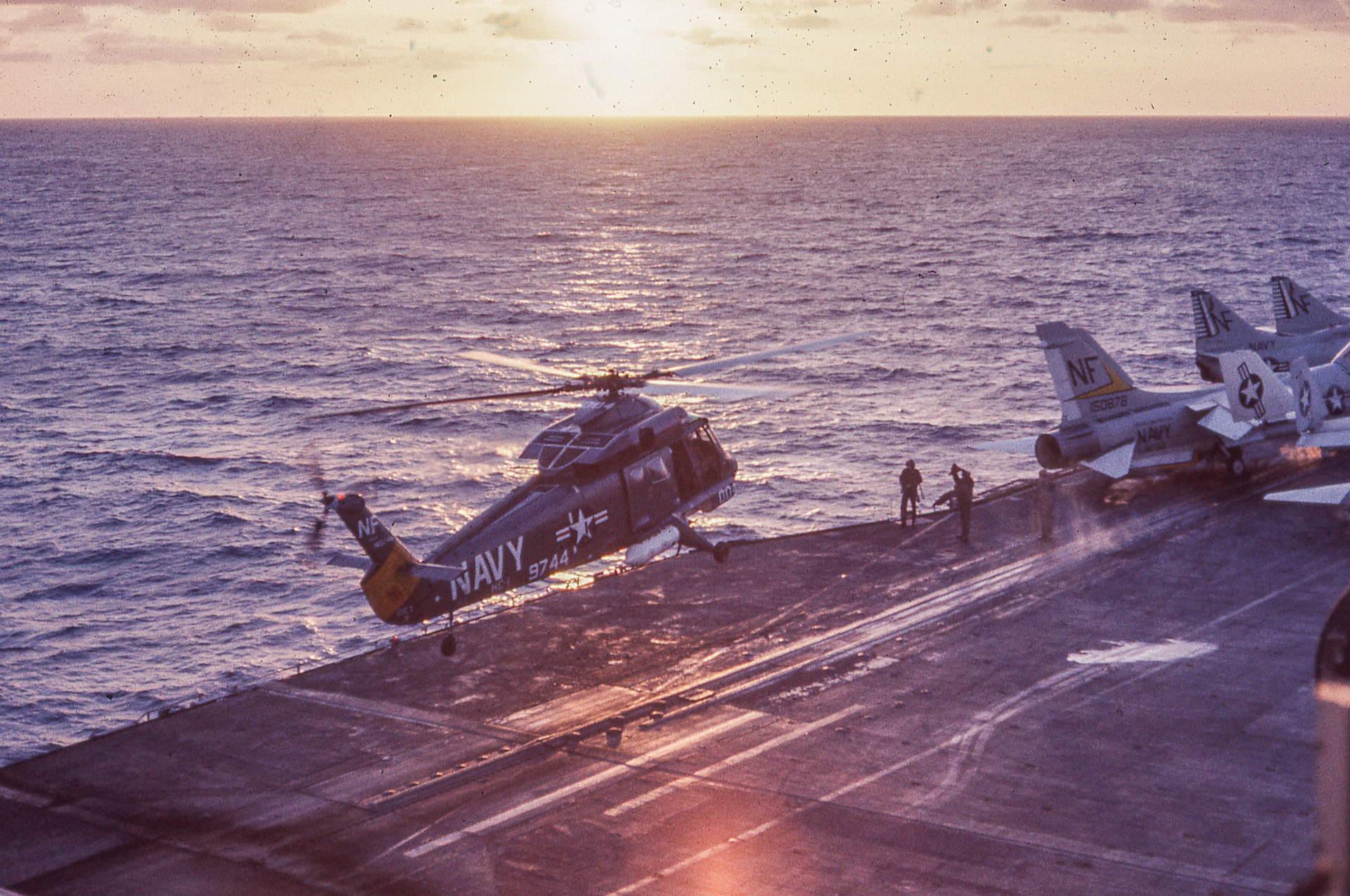 Helicopter launch aboard the USS Bon Homme Richard Helo Launch