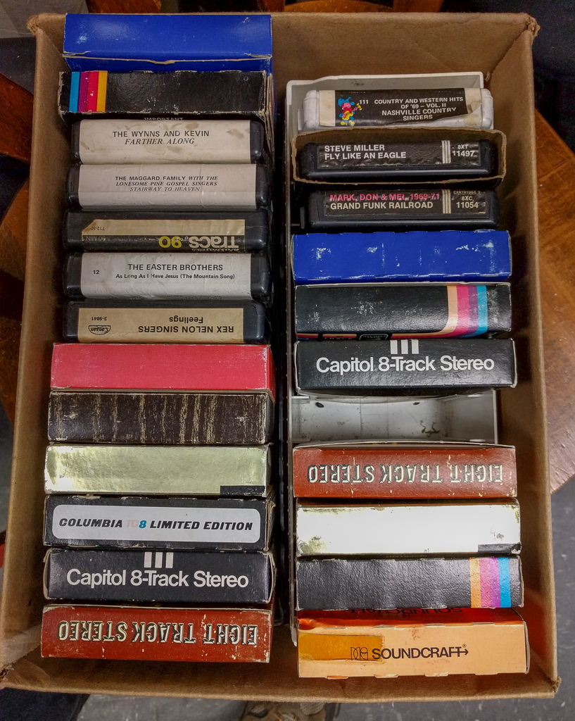 Box of 8-Track Tapes