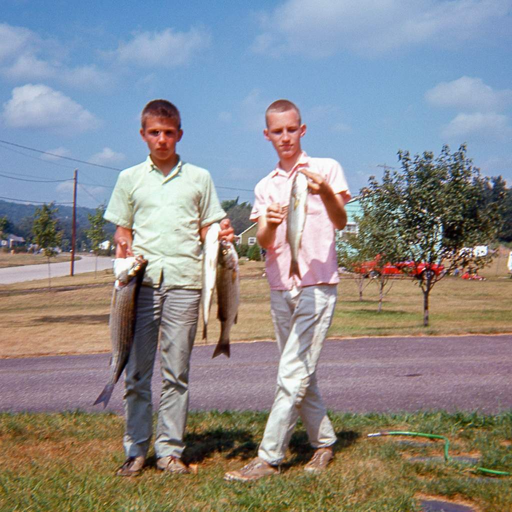 Jim and John with blue fish