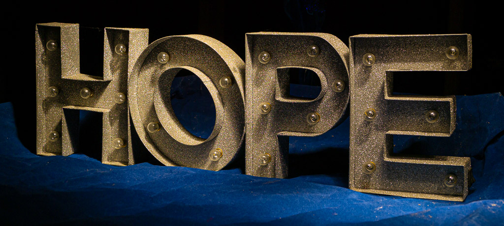 Hope sign from the Green Center