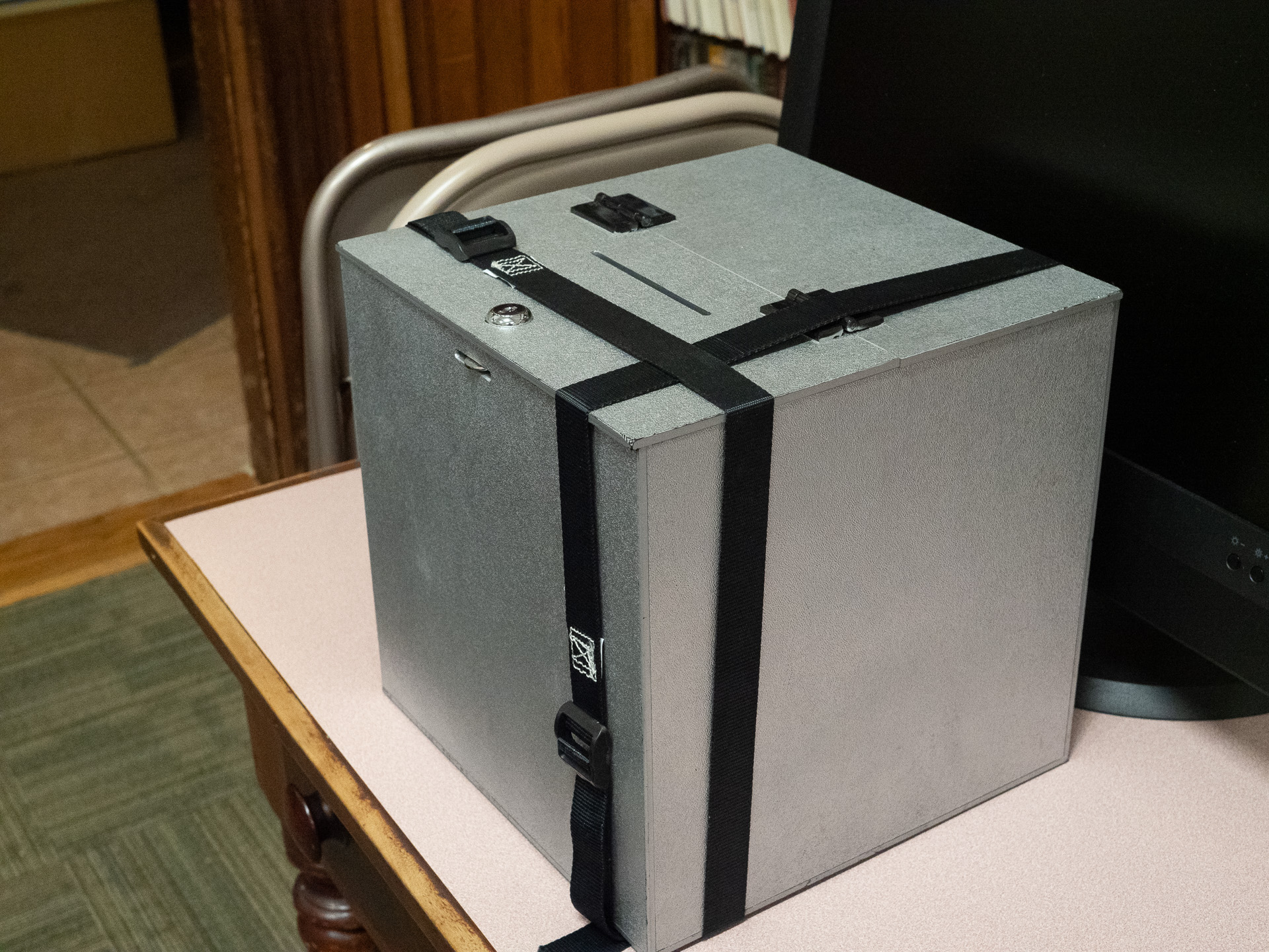 Locked box containing hand written secrets from the audience Locked box containing hand written secrets from the audience as part of a mentalism demonstration