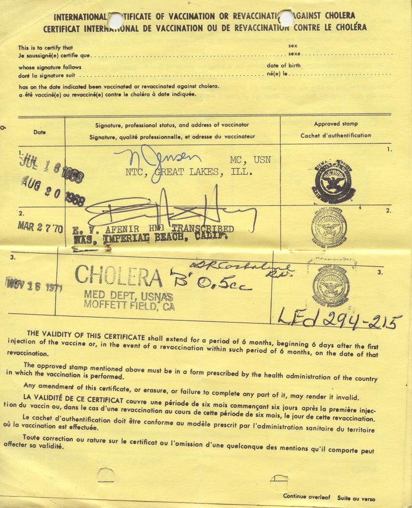 Navy Vaccination Booklet