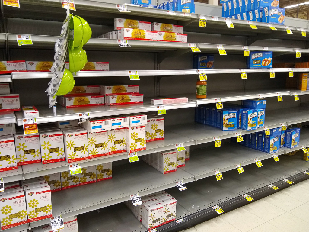 The Pasta Aisle at Hannaford Grocery in Rindge, NH