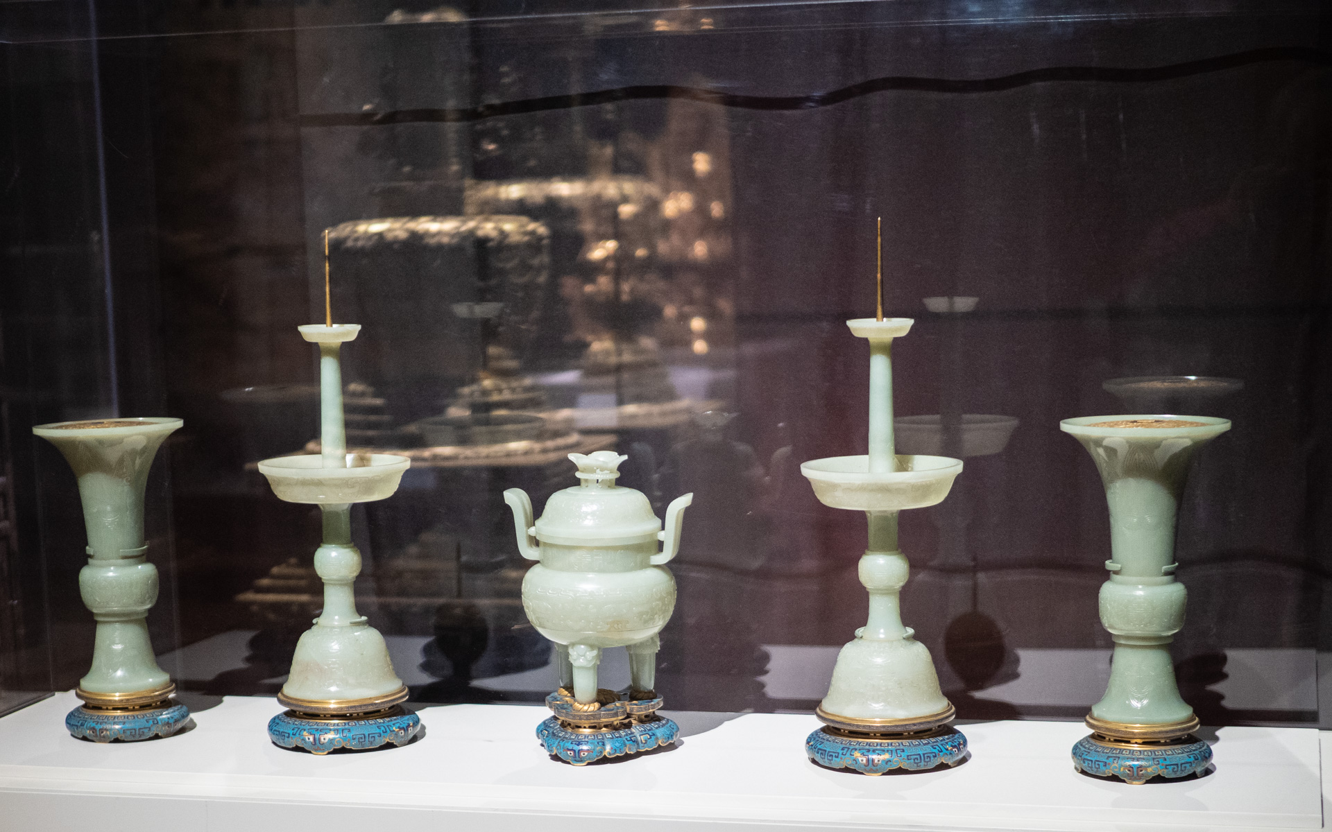 Incense burner, candle stands and vases