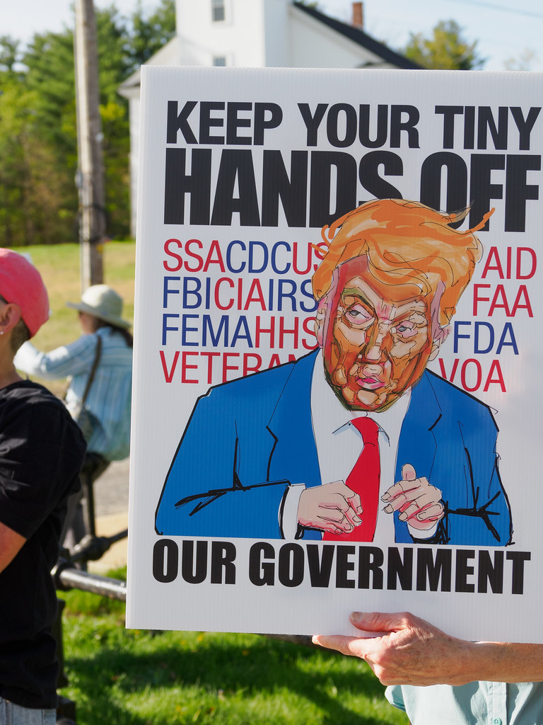 Tiny Hands Off Anti-Trump Sign