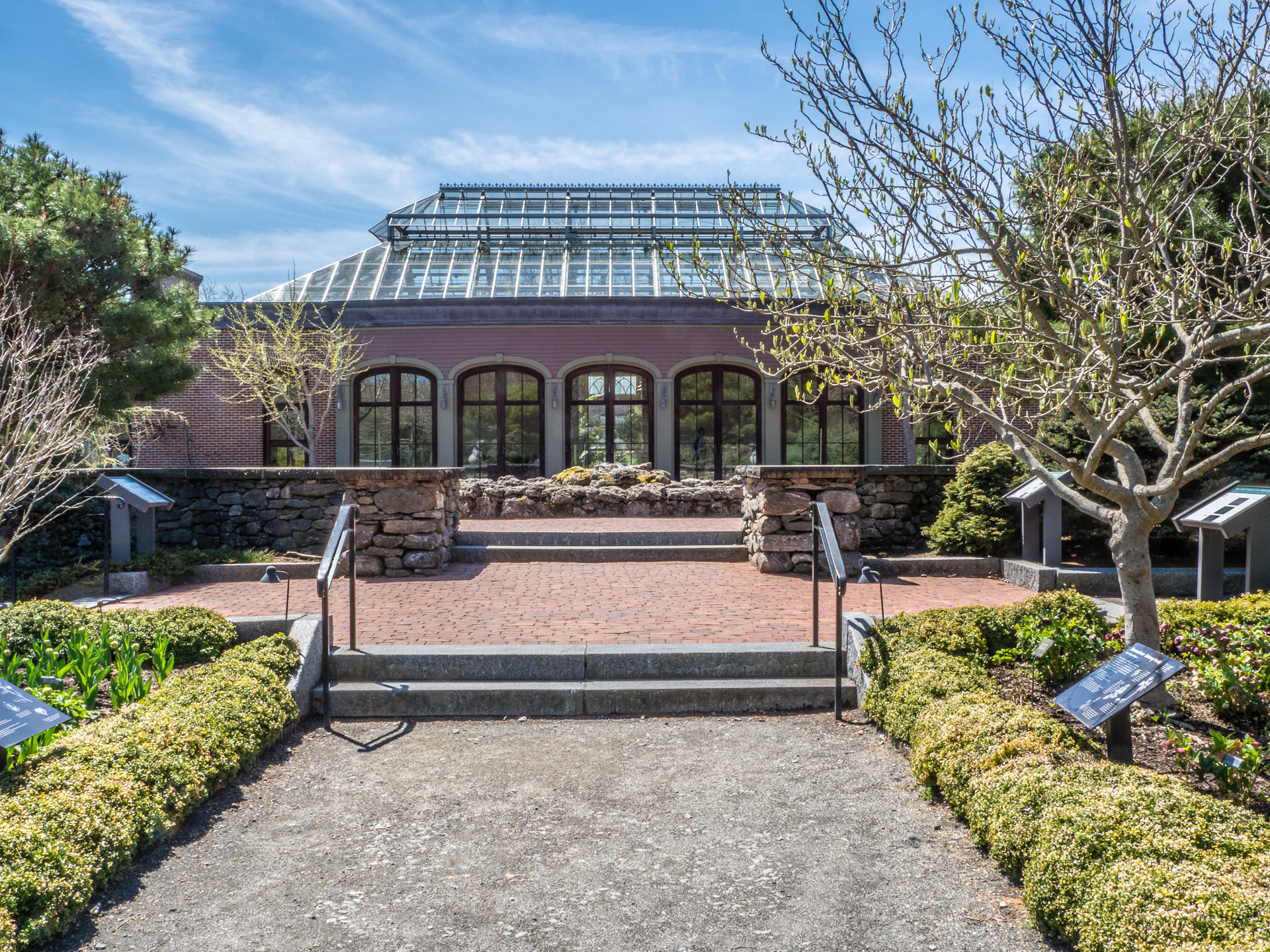 View of the Orangerie from the Systematic Garden at Tower Hill, Botanical Garden