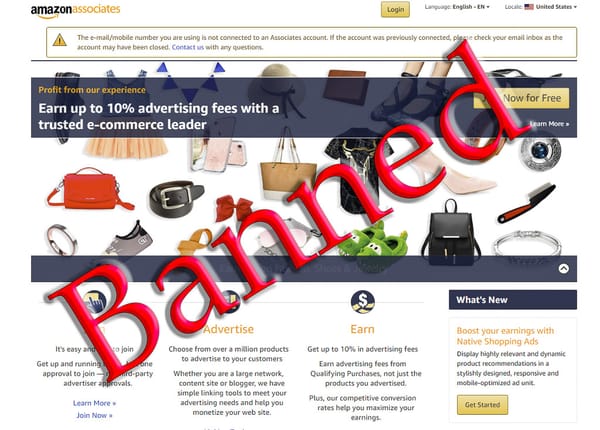 Banned from Amazon