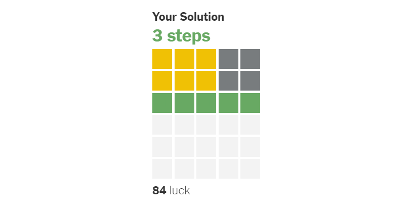 Wordle 543 - Solved in three steps